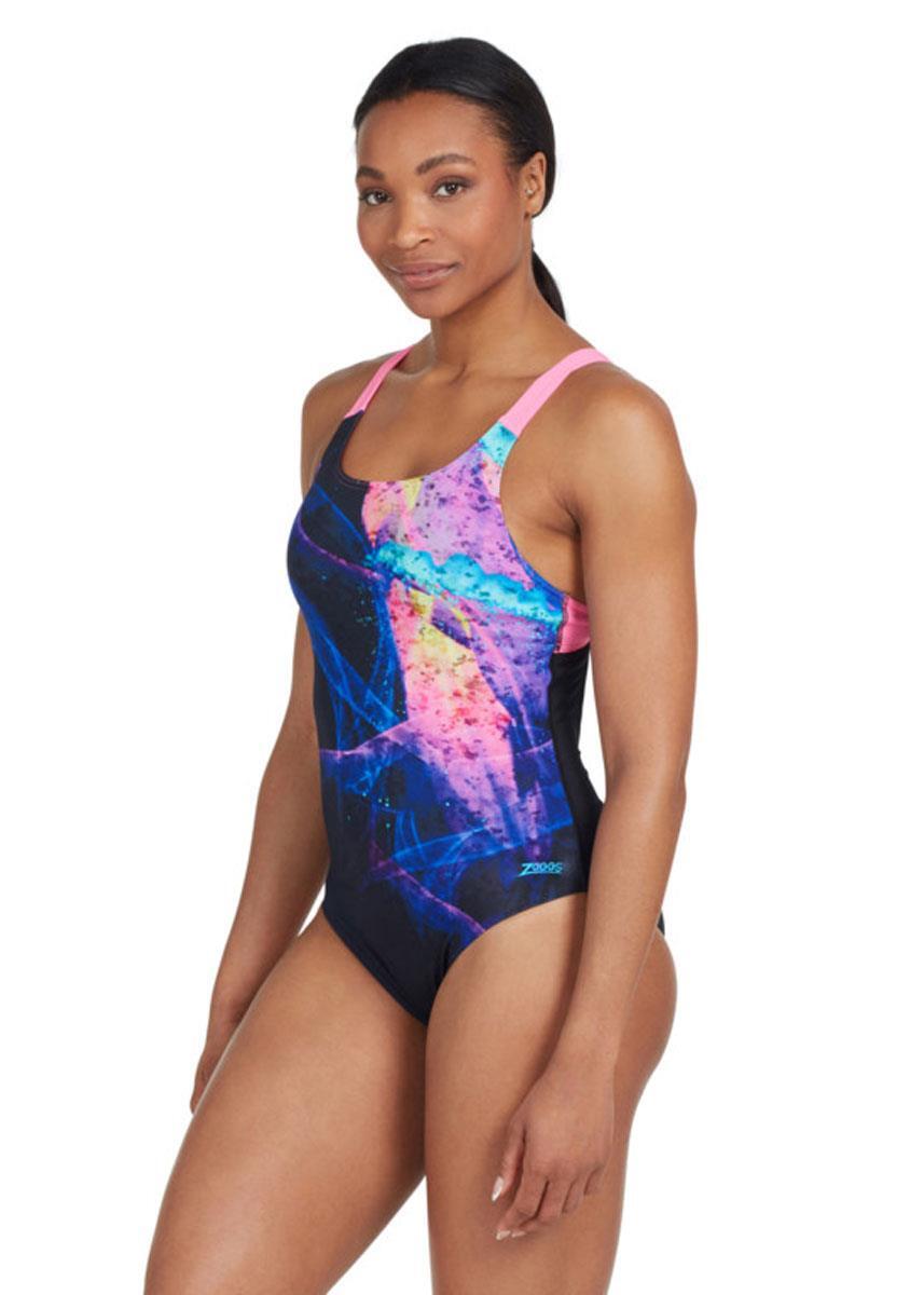 Costume da bagno Zoggs Speedback - Stampa Acid Wave - Taglia 32 3/4