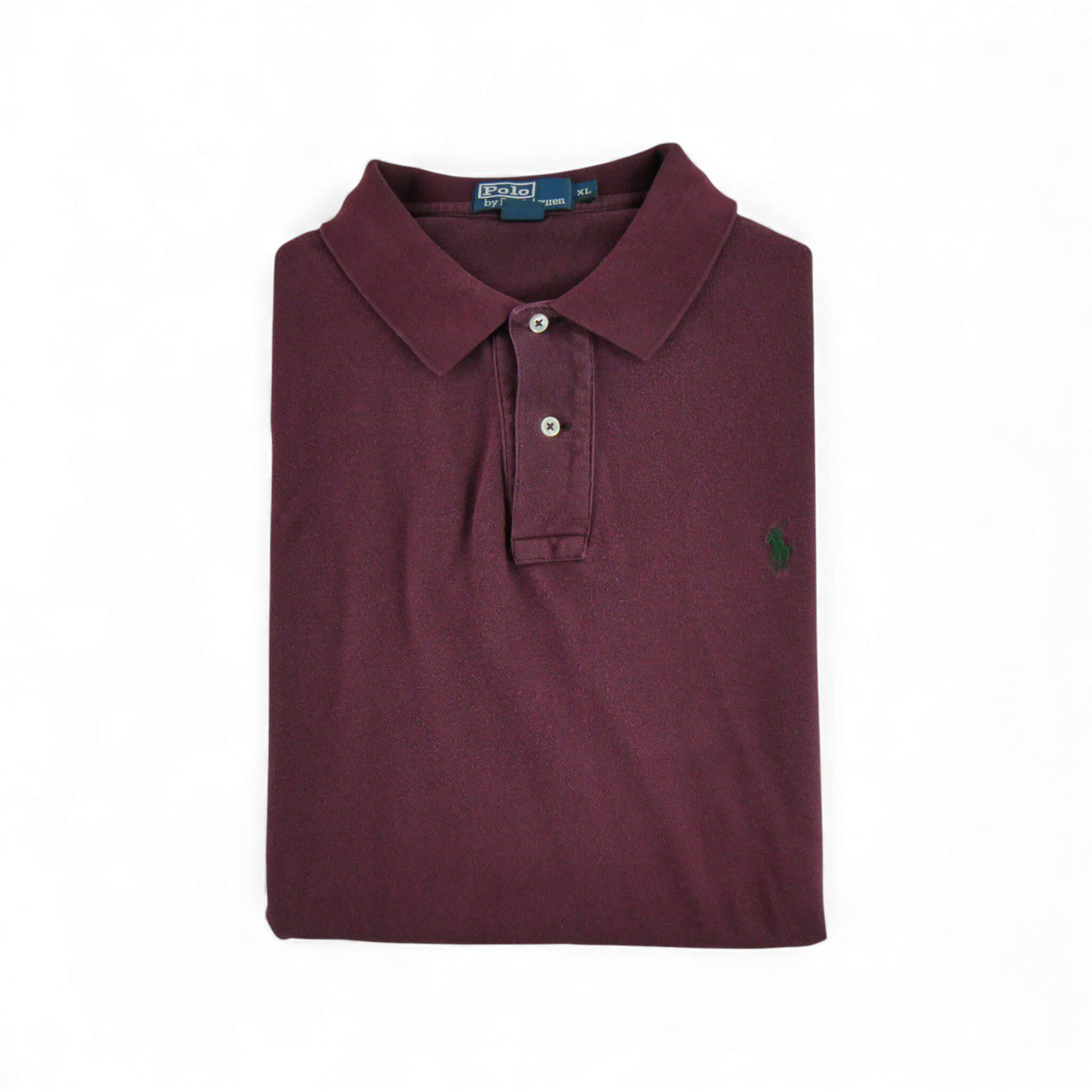 RALPH LAUREN Reconditionné - Polo manches courtes Homme Bordeaux - Bon État