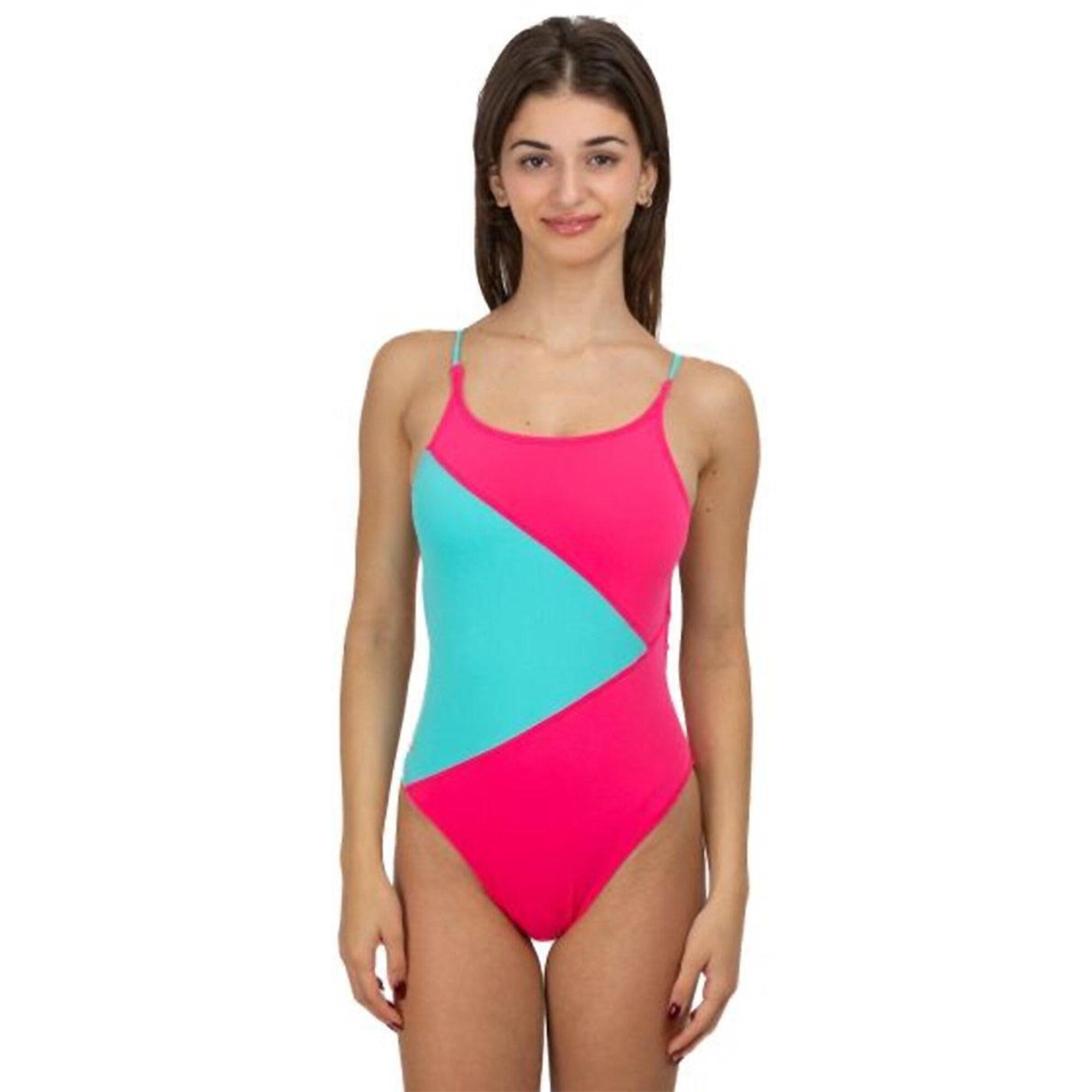 Turbo - Maillot De Bain Turbo Island Pour Femme - Rose/bleu - Taille 30 - Maillot De Bain 1 Pièce - Bleu - S - Decathlon