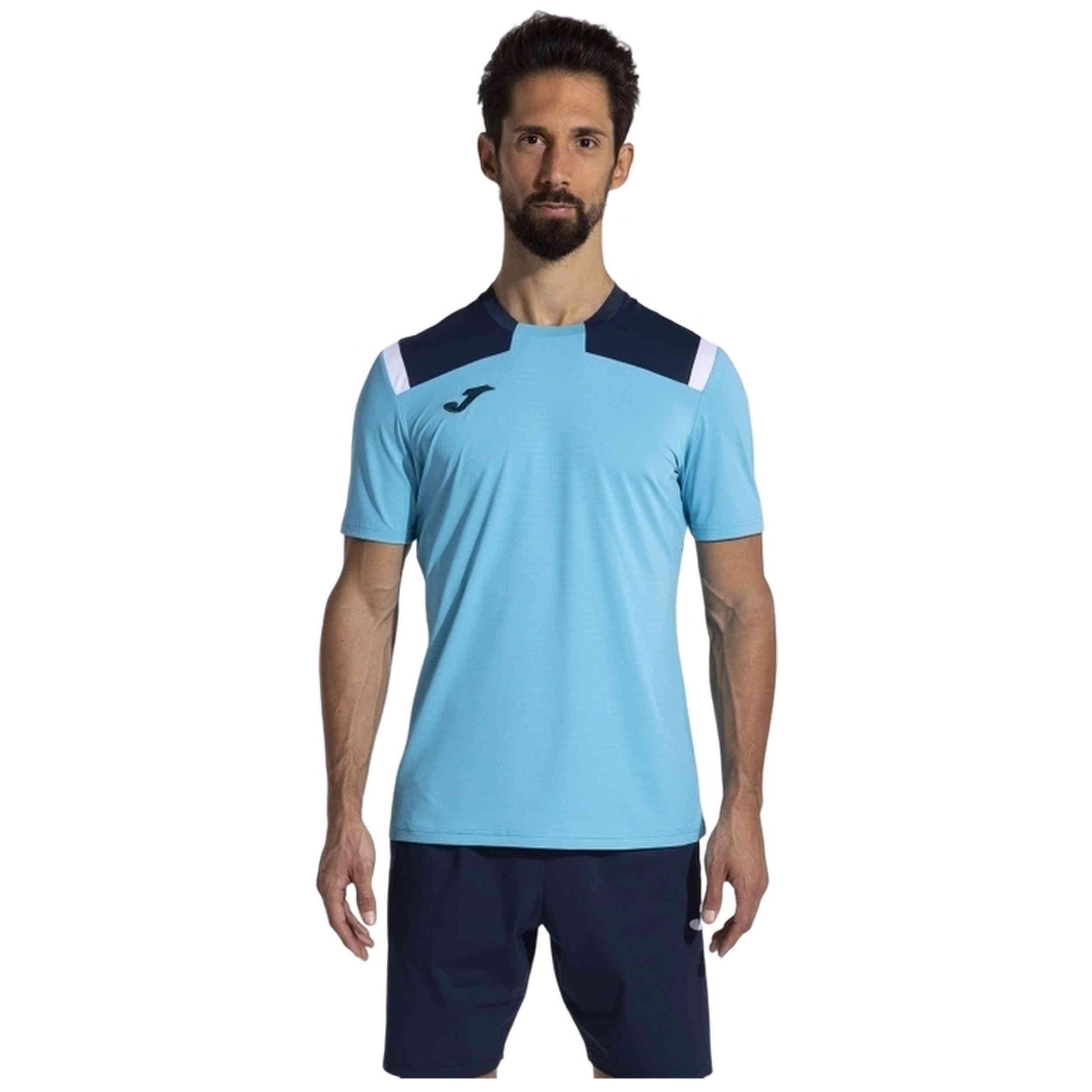 T-Shirt Manga Curta Futebol Homem Joma Toledo Azul-Turquesa Fluor 3/5