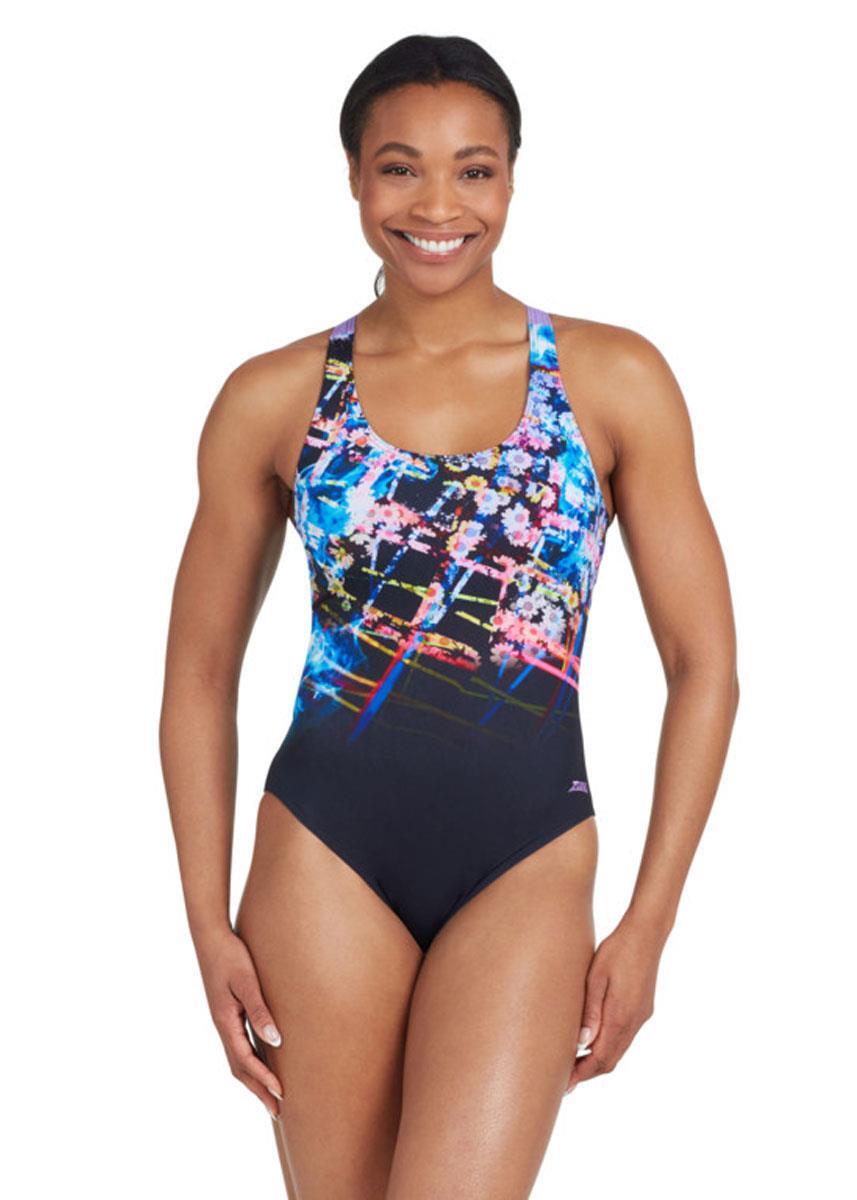 Maillot de bain Zoggs à dos nageur - Imprimé marguerite numérique - Taille 32 3/5