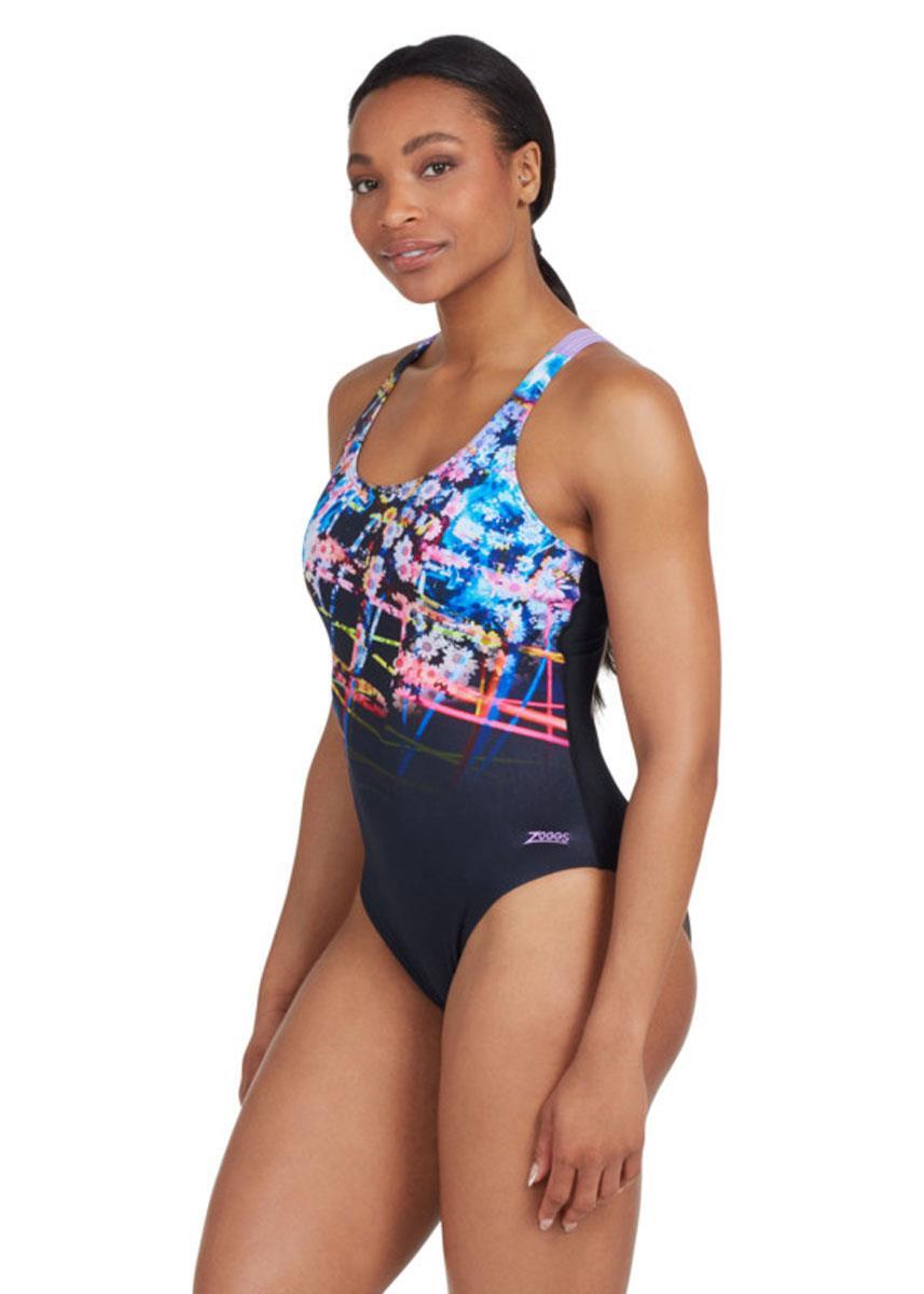 Maillot de bain Zoggs à dos nageur - Imprimé marguerite numérique - Taille 32 4/5
