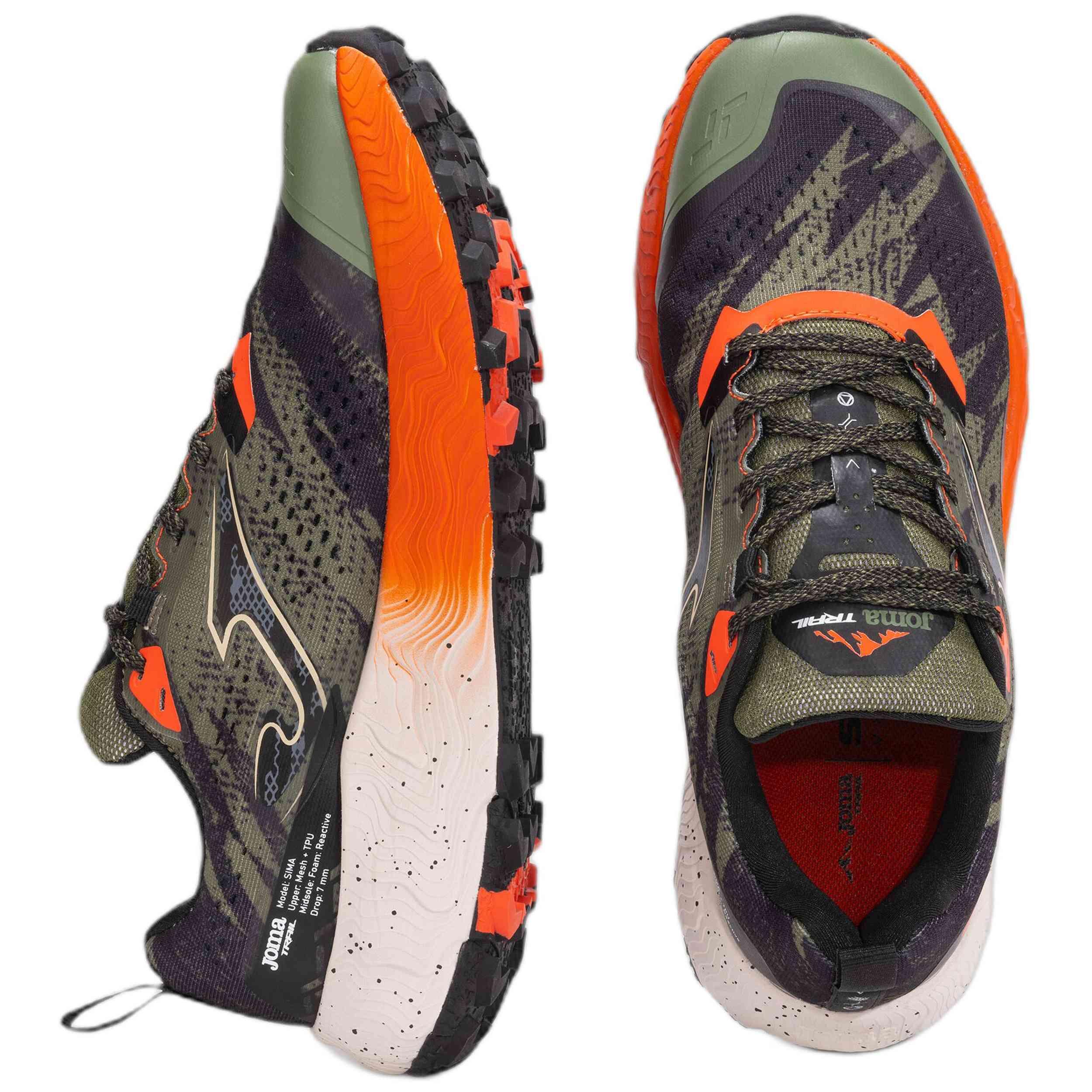 Zapatillas Trail Hombre Joma Sima 2523 Verde Resistentes-TKSIMW2523 3/6