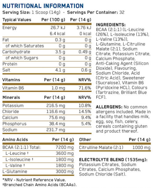 Acides aminés essentiels - BCAA Amino-Hydrate - Citron et Citron Vert 450g 3/3