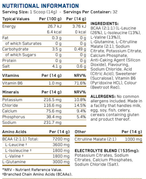 Acides aminés essentiels - BCAA Amino-Hydrate - Pastèque 450g 3/3