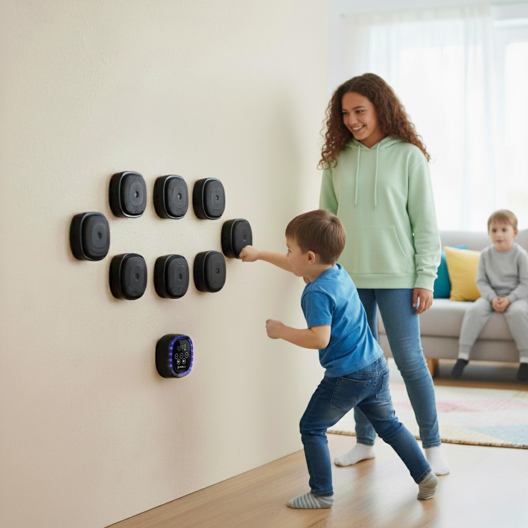 Tarcza bokserska modułowa bluetooth z muzyką i rękawicami TB05 HMS 4/7