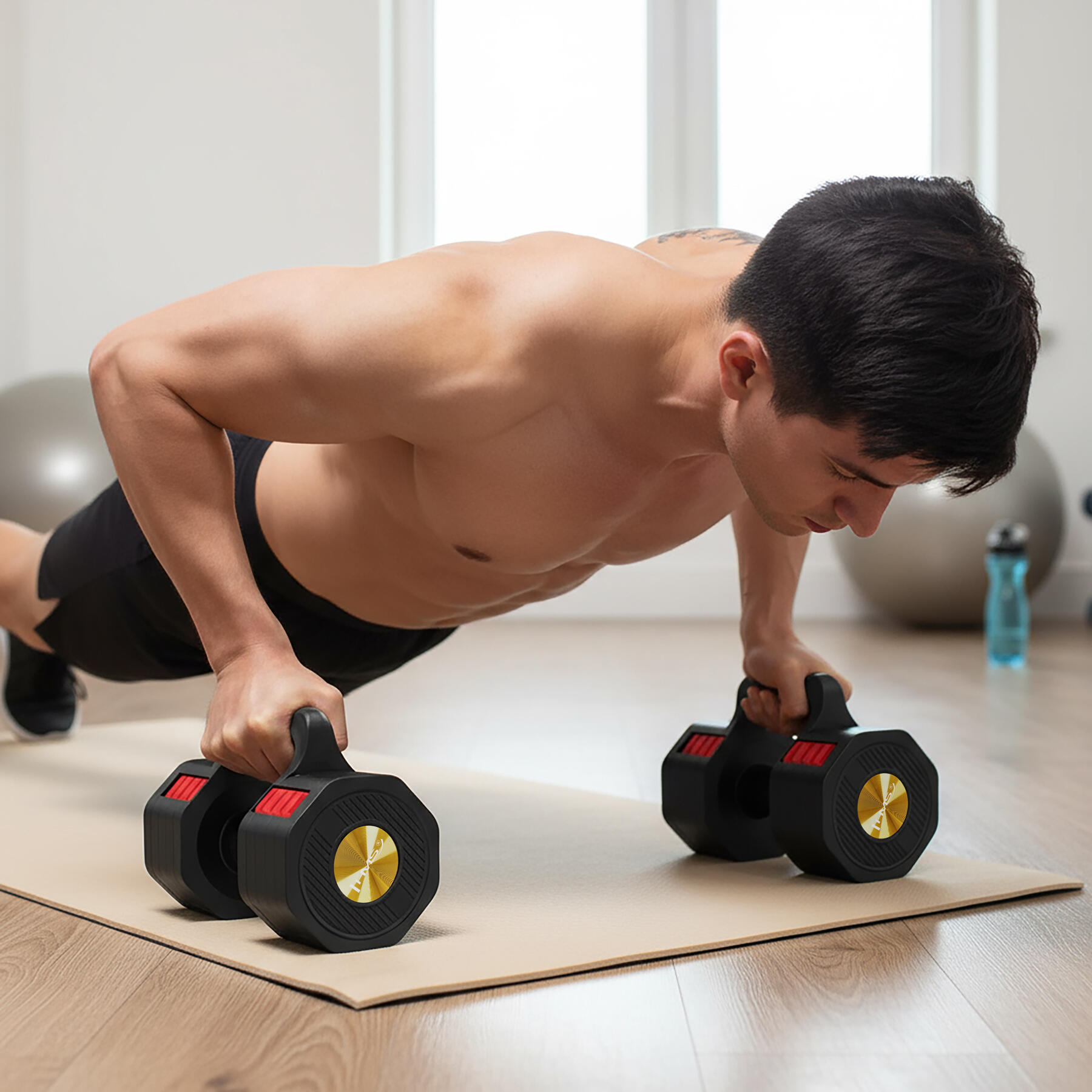 Haltère réglable avec fonction de support pour pompes et kettlebell HL05 HMS 3/7