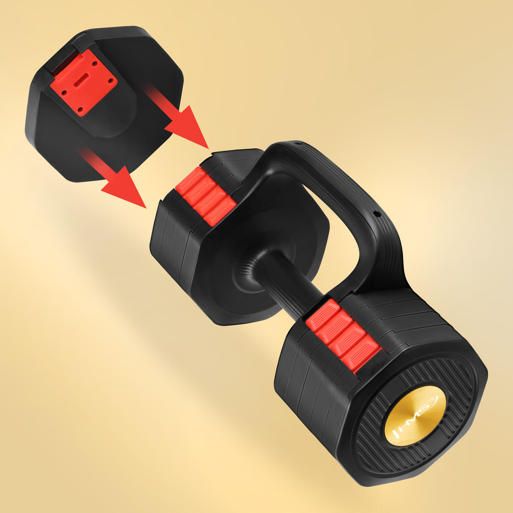 Haltère réglable avec fonction de support pour pompes et kettlebell HL05 HMS 6/7