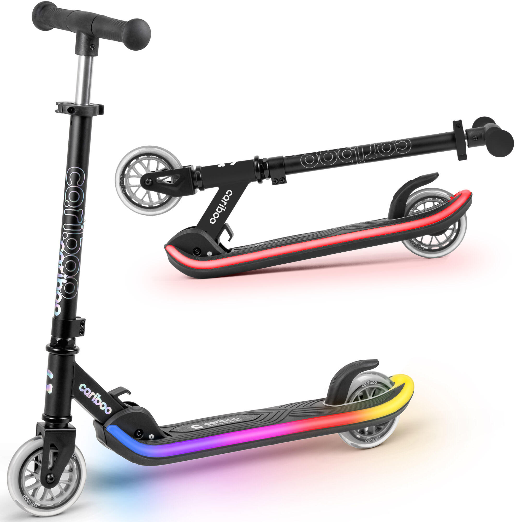 CARIBOO Dvoukolová koloběžka se svítící LED deskou Cariboo LEDStar