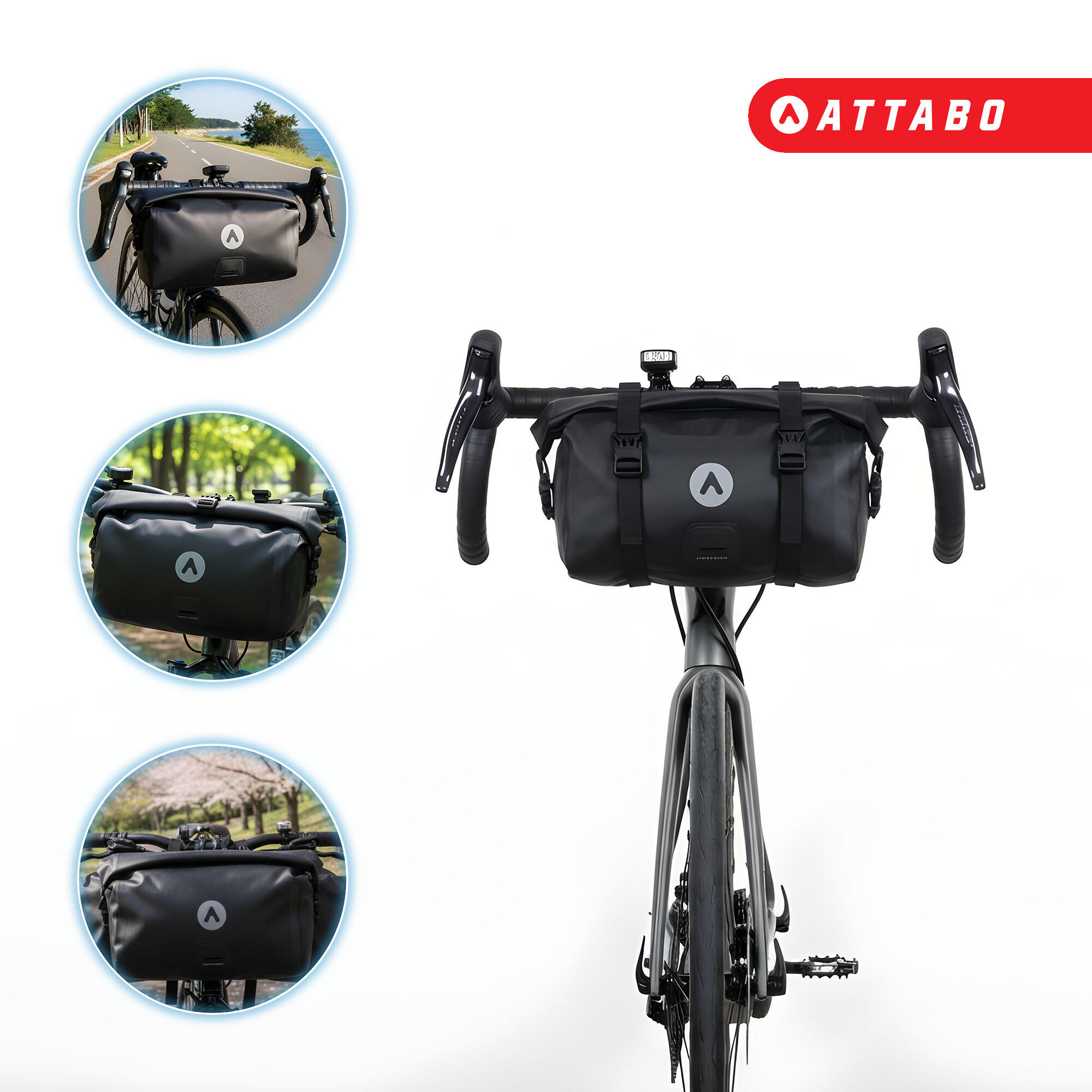 Un ensemble de sacoches de guidon de vélo ATTABO 5/7