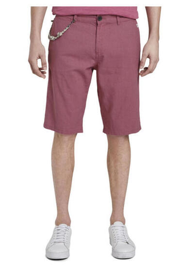 Tom Tailor Herren-Shorts Bermuda Leinen-Shorts rosa