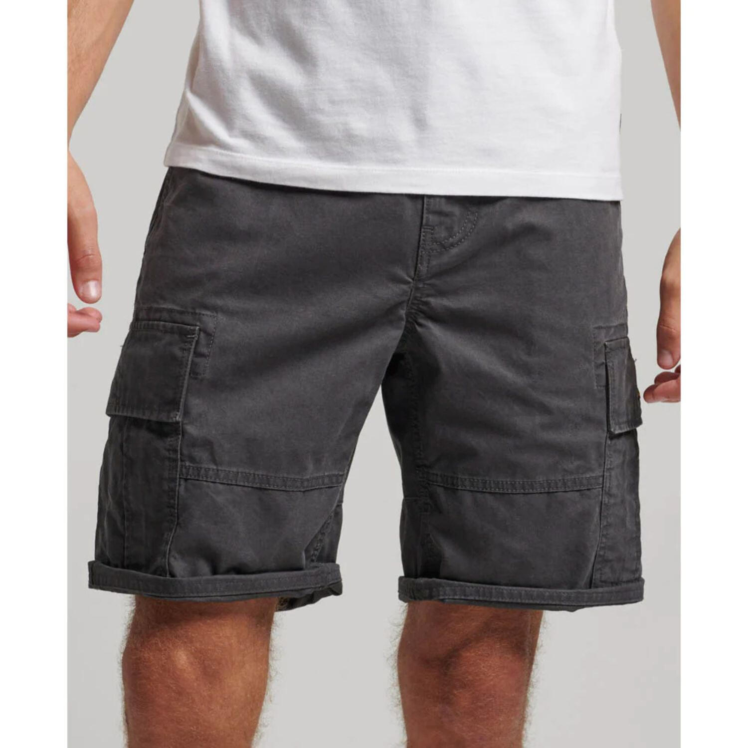 Short de combat en coton gris Vintage Heavy Cargo pour hommes Superdry 2/7
