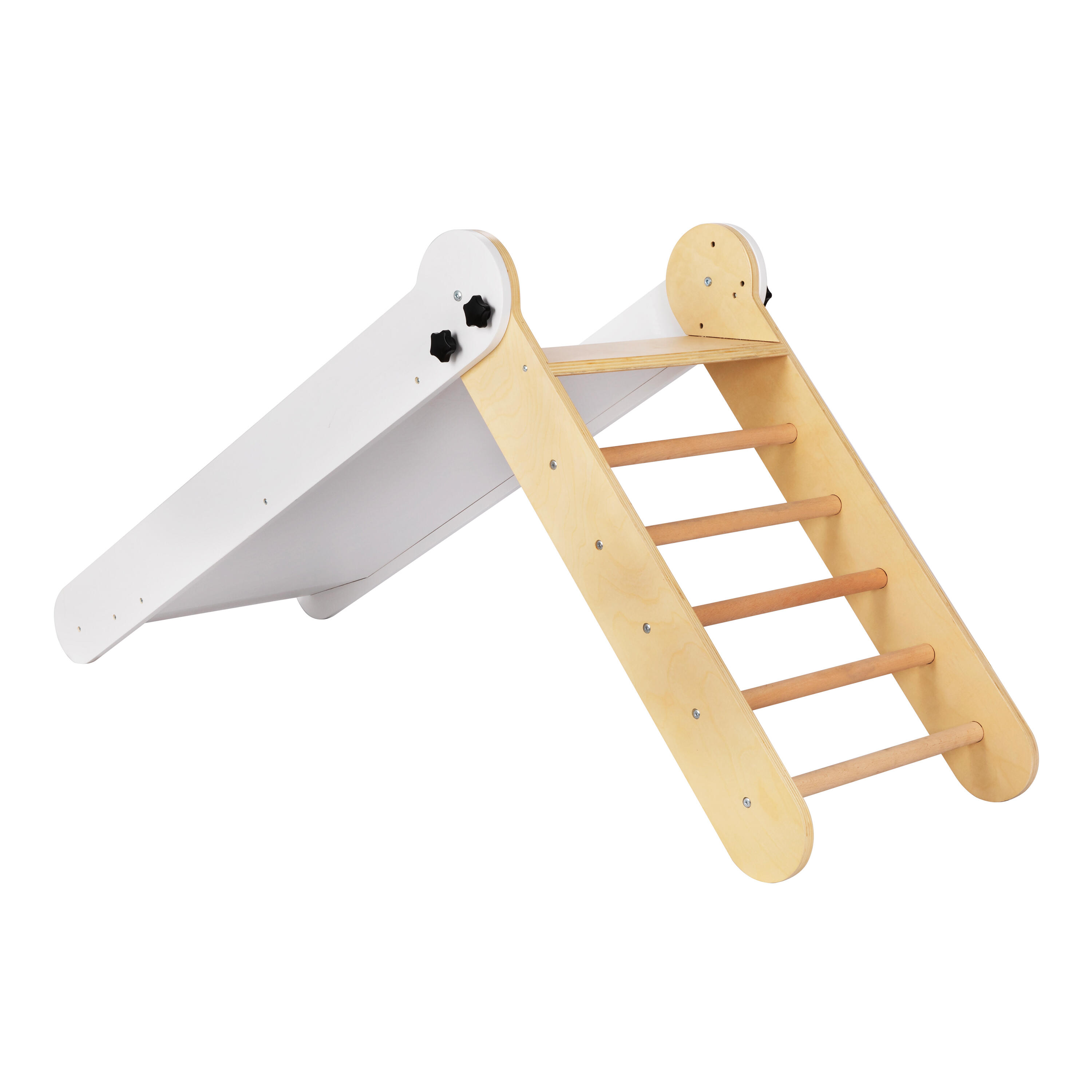 Scivolo pieghevole in legno - Colore naturale e bianco Bobbie 2/6