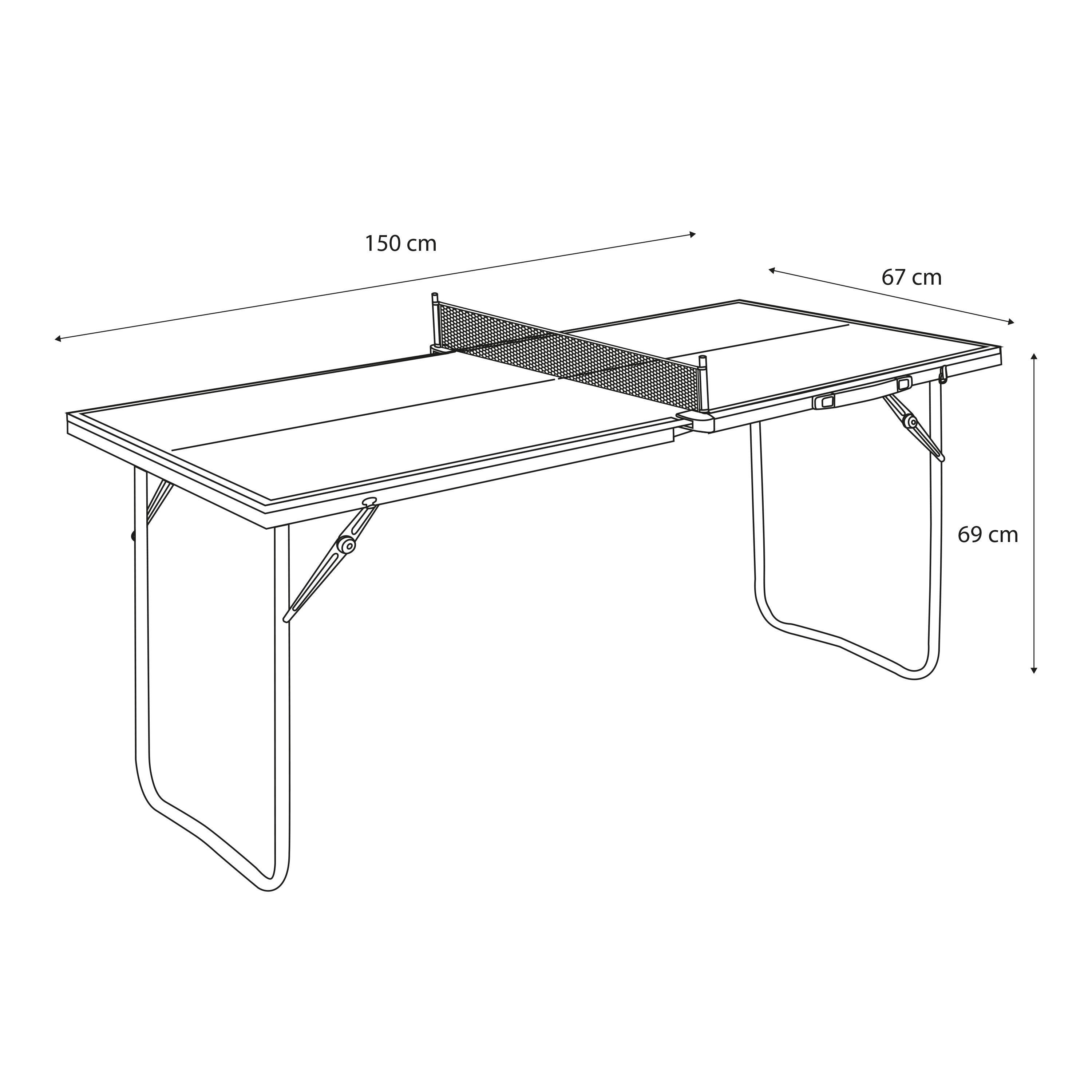 Tafeltennistafel Mini 1500 Basic Draagbaar - Blauw