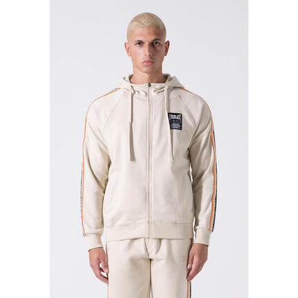CHAQUETA HOMBRE NEUTRA CREMALLERA COMPLETA CON CAPUCHA Y CINTA TRICOLOR EVERLAST