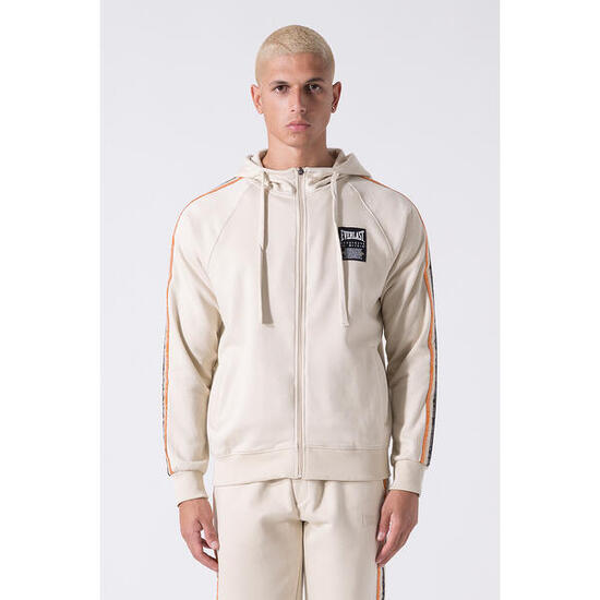 CHAQUETA HOMBRE NEUTRA CREMALLERA COMPLETA CON CAPUCHA Y CINTA TRICOLOR EVERLAST