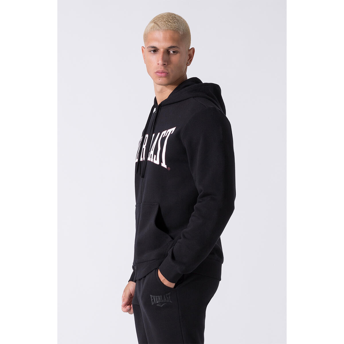 SUDADERA HOMBRE BÁSICA CON CREMALLERA COMPLETA Y CAPUCHA EVERLAST 2/5