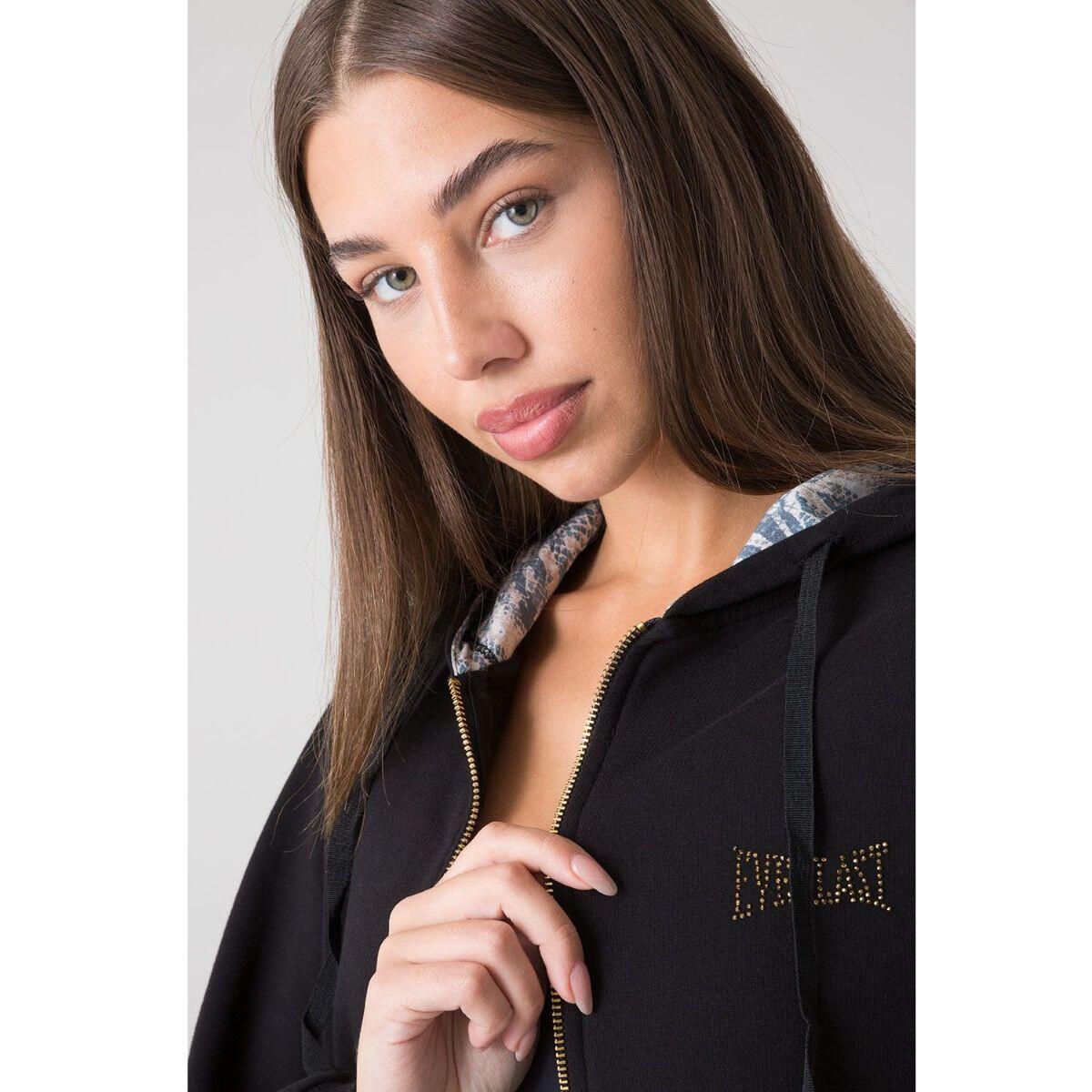 SUDADERA MUJER CON CAPUCHA Y CREMALLERA STAY WILD EVERLAST 4/5