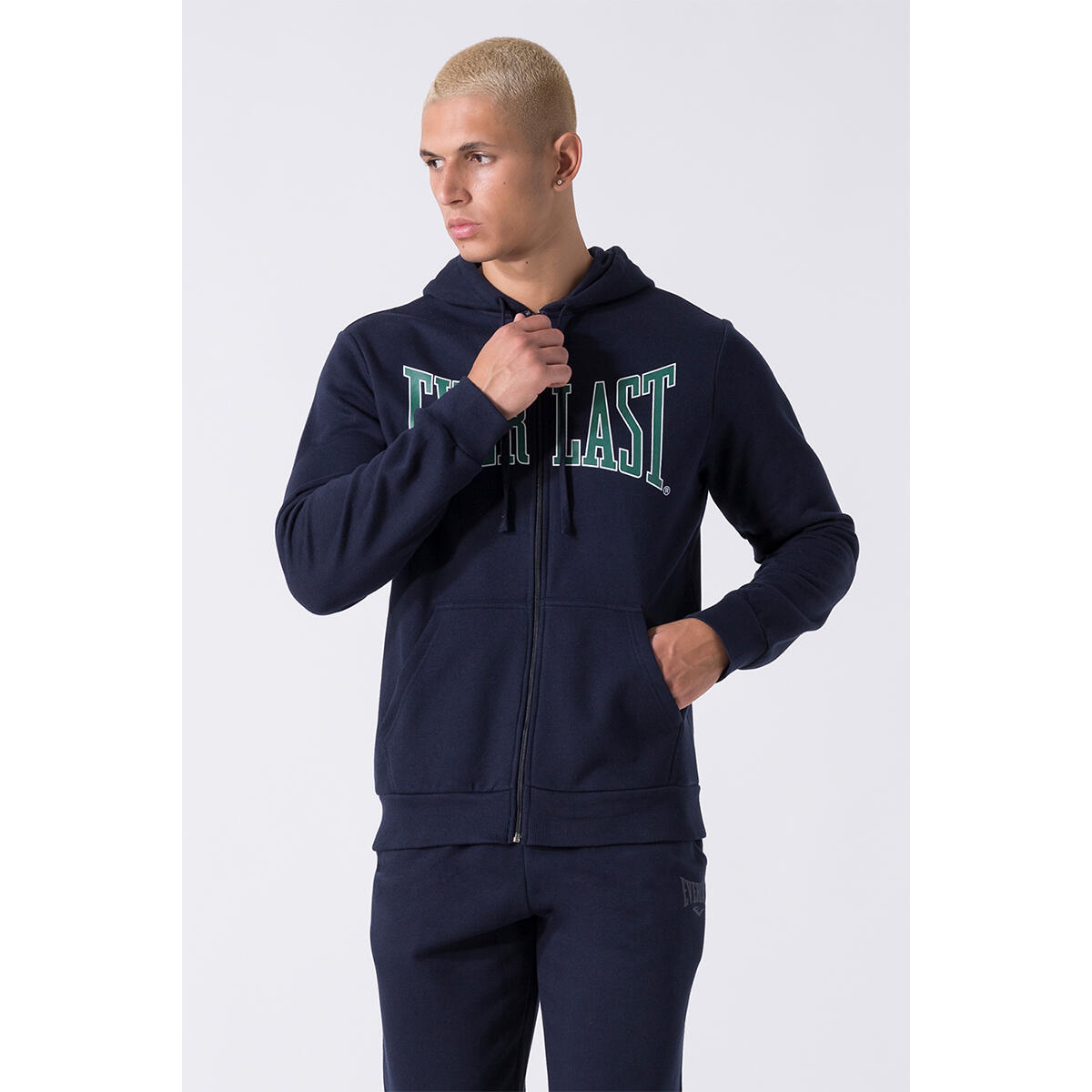 SUDADERA HOMBRE BÁSICA CON CREMALLERA COMPLETA Y CAPUCHA EVERLAST 2/5