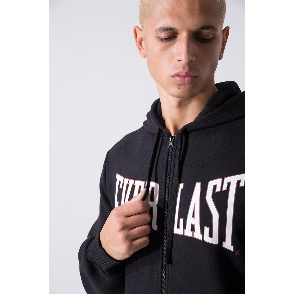 SUDADERA HOMBRE BÁSICA CON CREMALLERA COMPLETA Y CAPUCHA EVERLAST 4/5