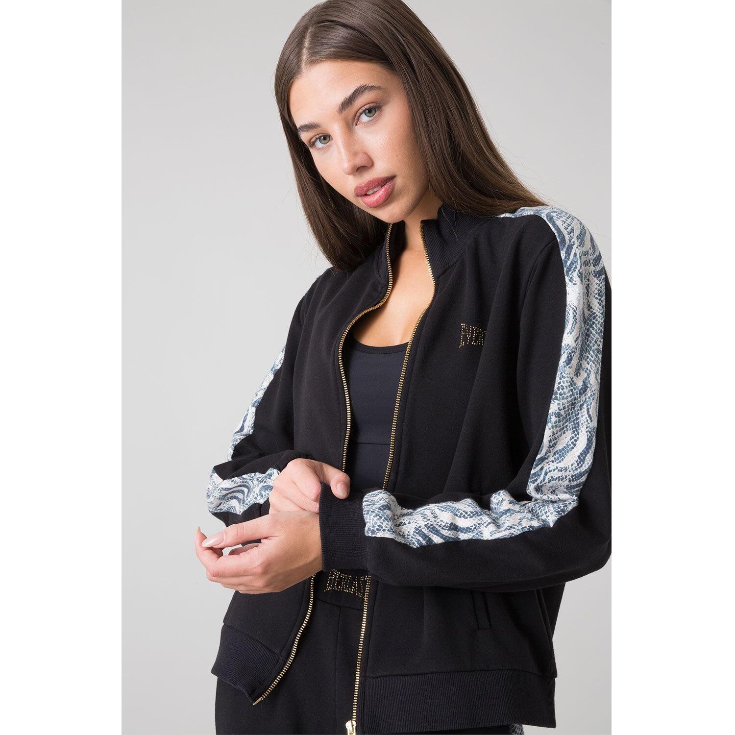 CHAQUETA MUJER CON CREMALLERA COMPLETA Y BANDAS STAY WILD EVERLAST 5/5