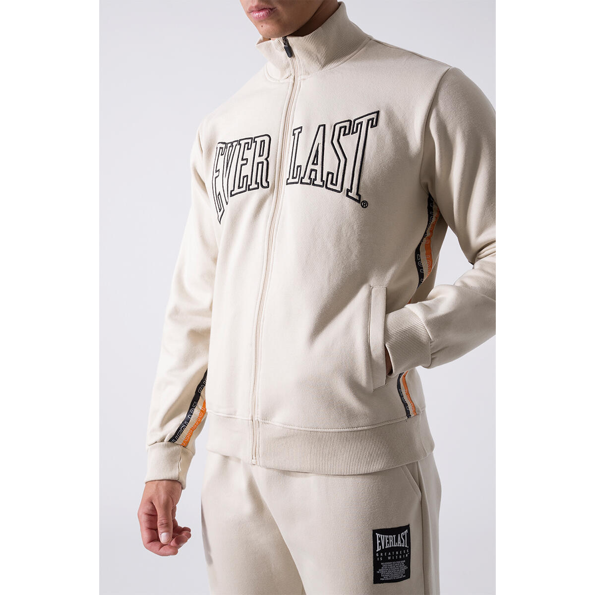 SUDADERA HOMBRE CREMALLERA COMPLETA Y CINTA TRICOLOR EVERLAST 4/5