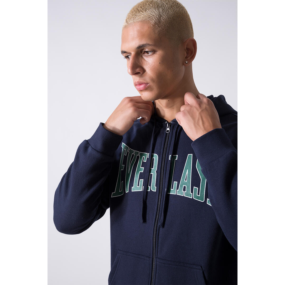 SUDADERA HOMBRE BÁSICA CON CREMALLERA COMPLETA Y CAPUCHA EVERLAST 4/5