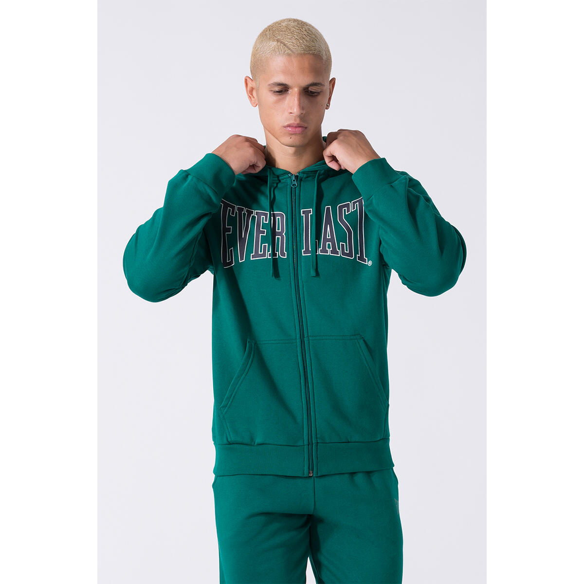 SUDADERA HOMBRE BÁSICA CON CREMALLERA COMPLETA Y CAPUCHA EVERLAST 3/5