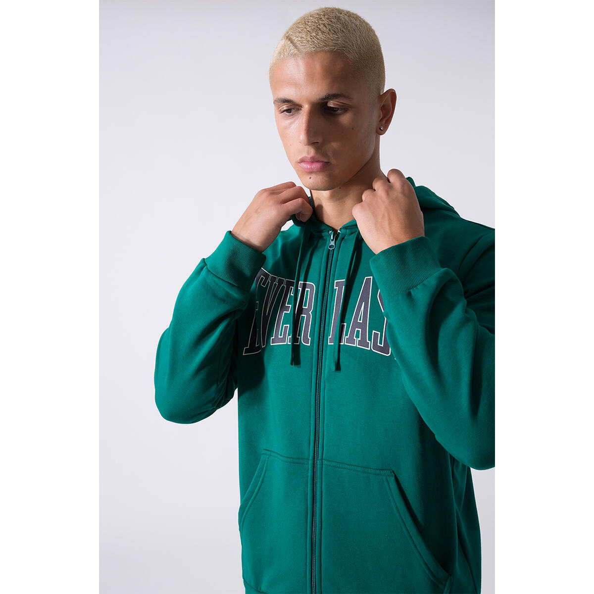 SUDADERA HOMBRE BÁSICA CON CREMALLERA COMPLETA Y CAPUCHA EVERLAST 4/5