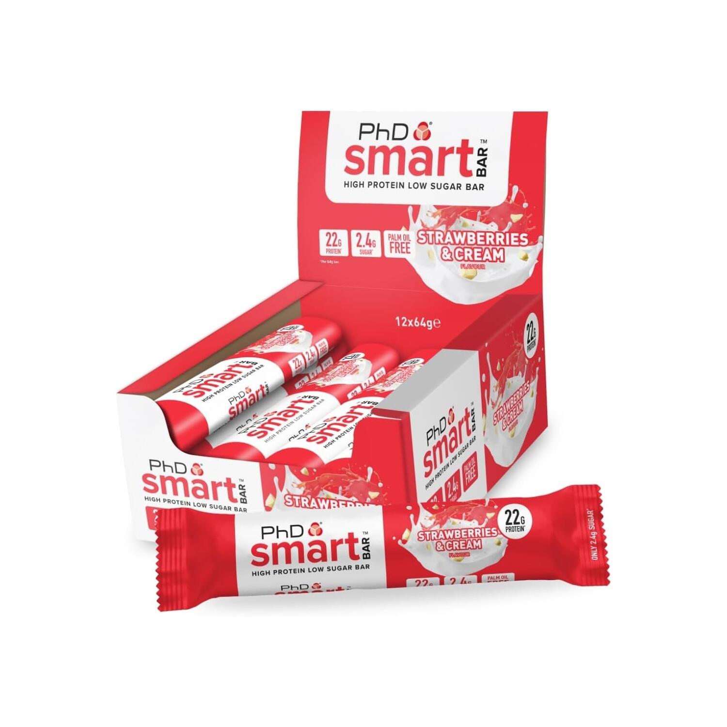 PHD NUTRITION PhD Smart Bar (12x64g) Strawberry & Cream - Repen - Eiwit Repen
