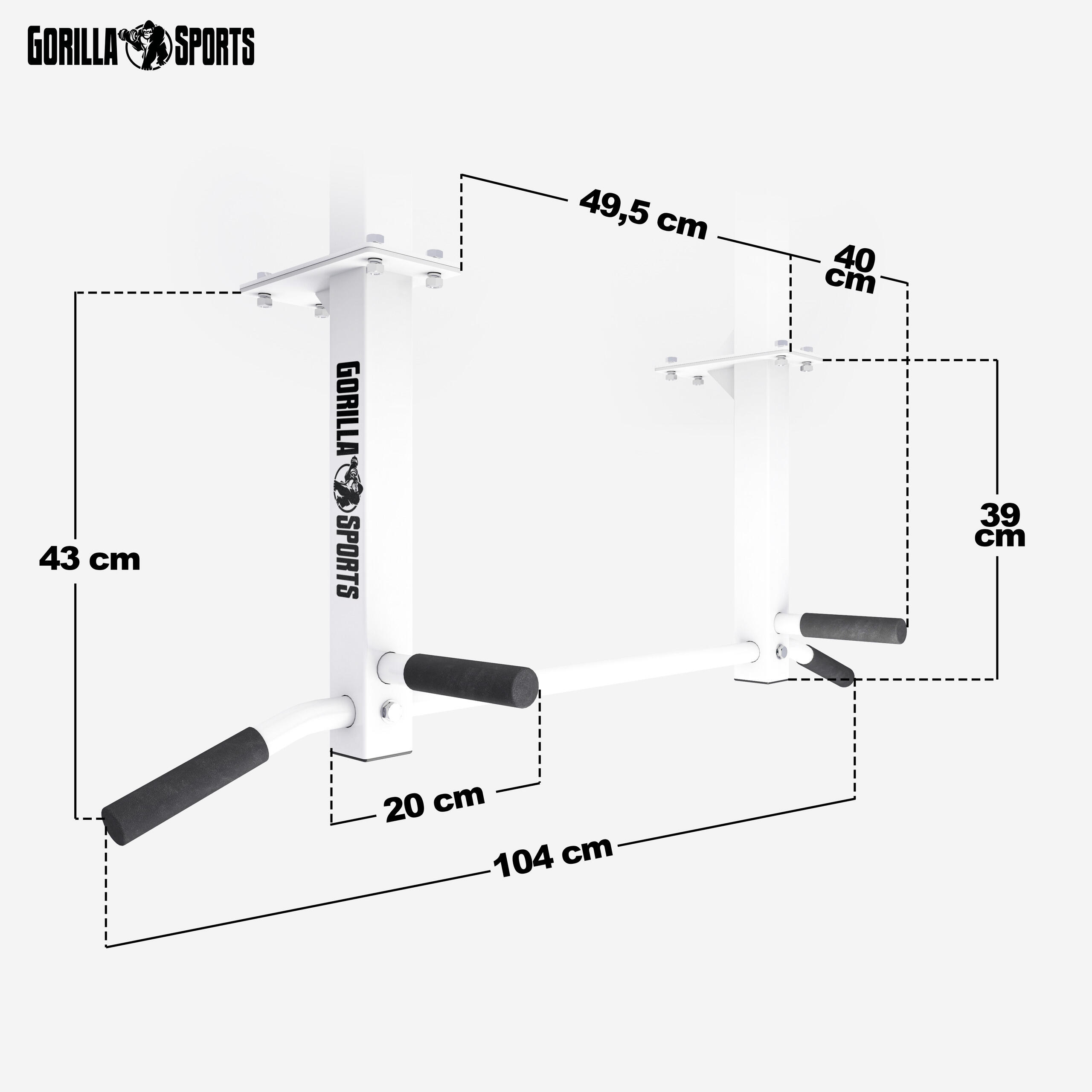 BARRE DE TRACTION POUR PLAFOND | MUSCULATION | COLORIS BLANC 2/7