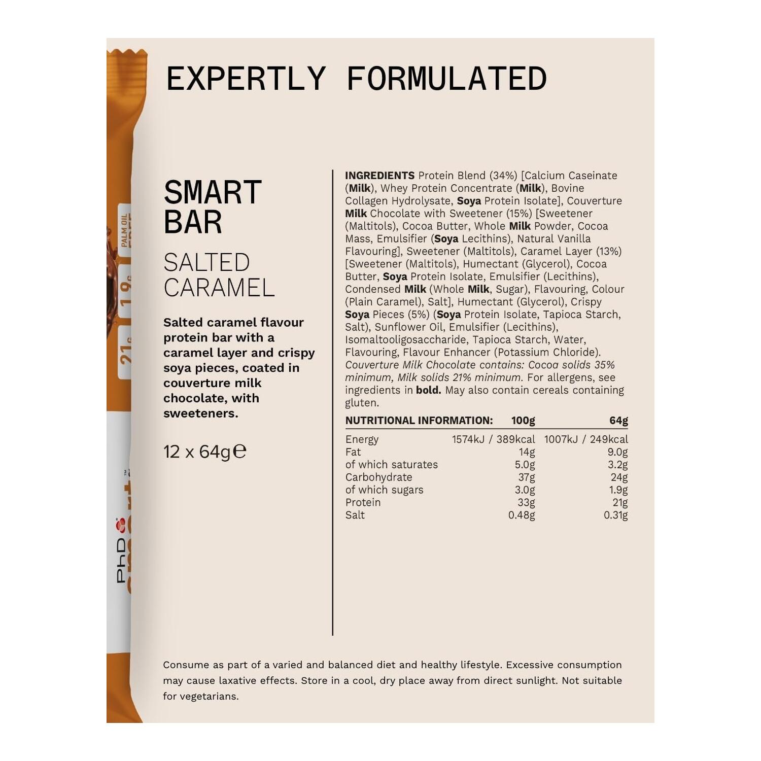 Barres protéinées - Smart Bar - Caramel Salé Boite de 12 3/3