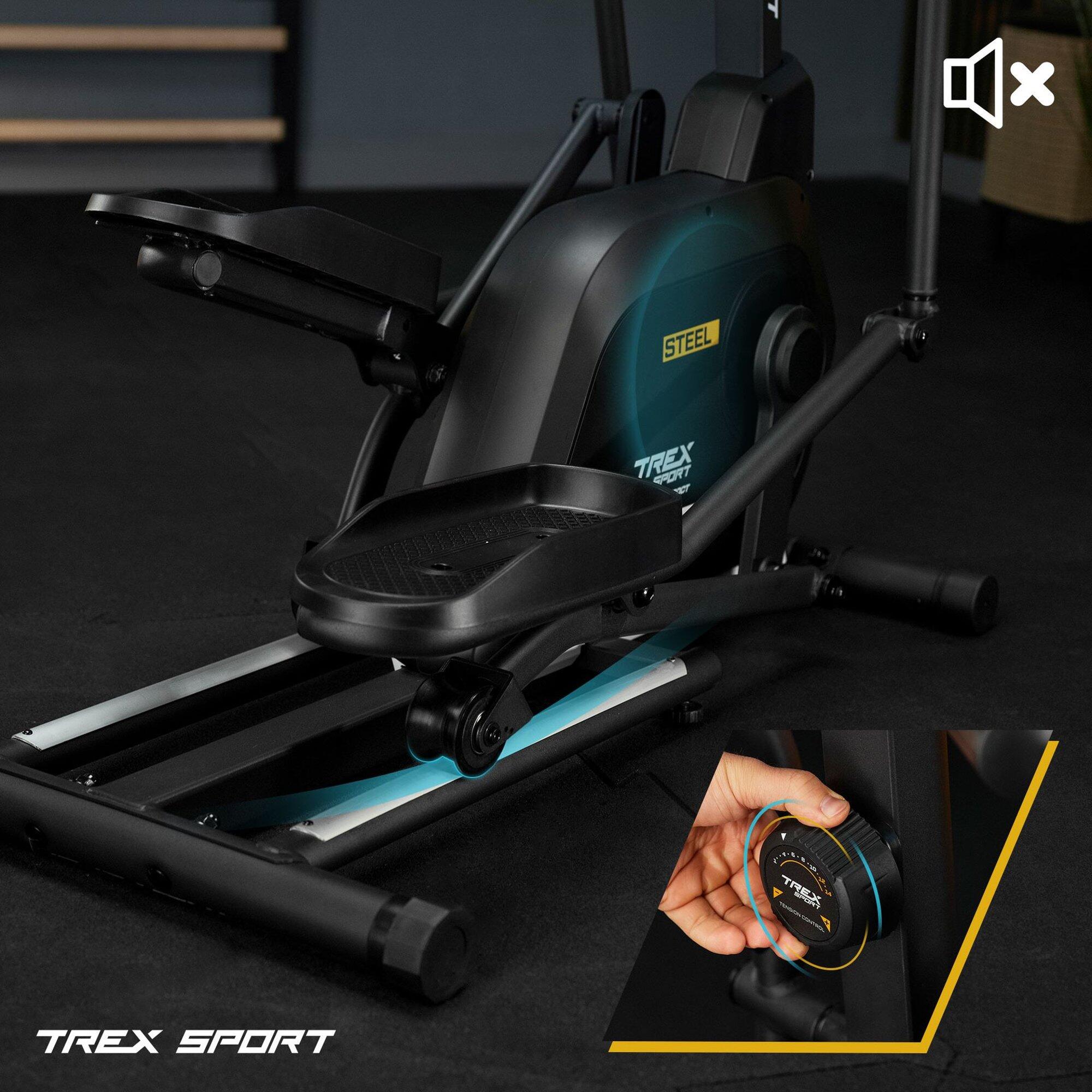 Vélo elliptique magnétique, volant d'inertie 14 kg Trex Sport STEEL, max. 125 kg 5/7