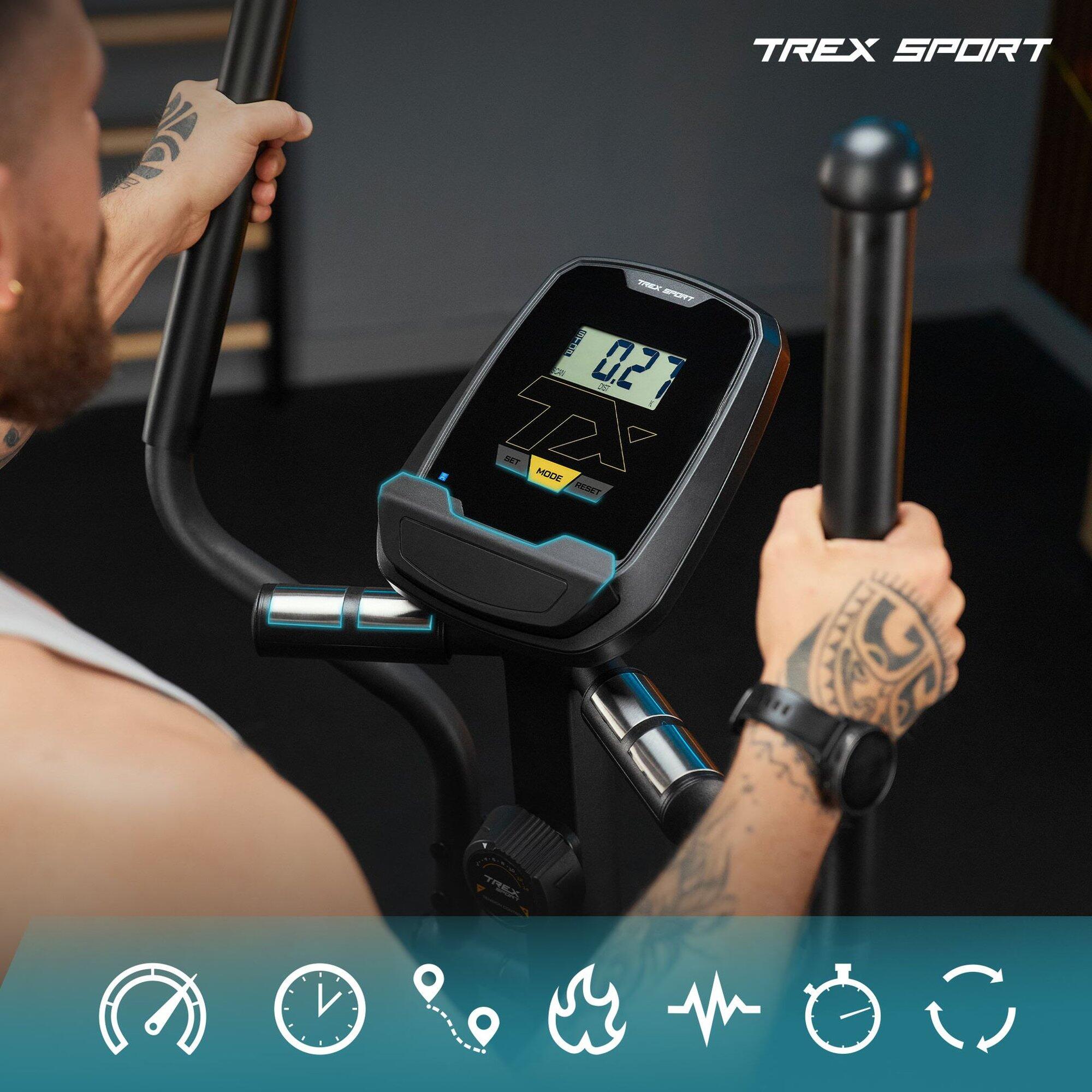 Vélo elliptique magnétique, volant d'inertie 14 kg Trex Sport STEEL, max. 125 kg 4/7
