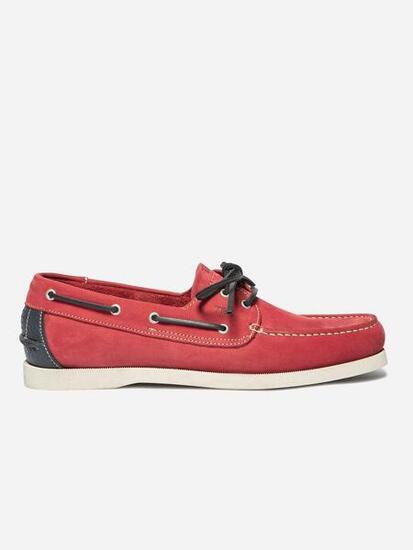 Chaussures bateau Homme - PHENIS Piment / Navy