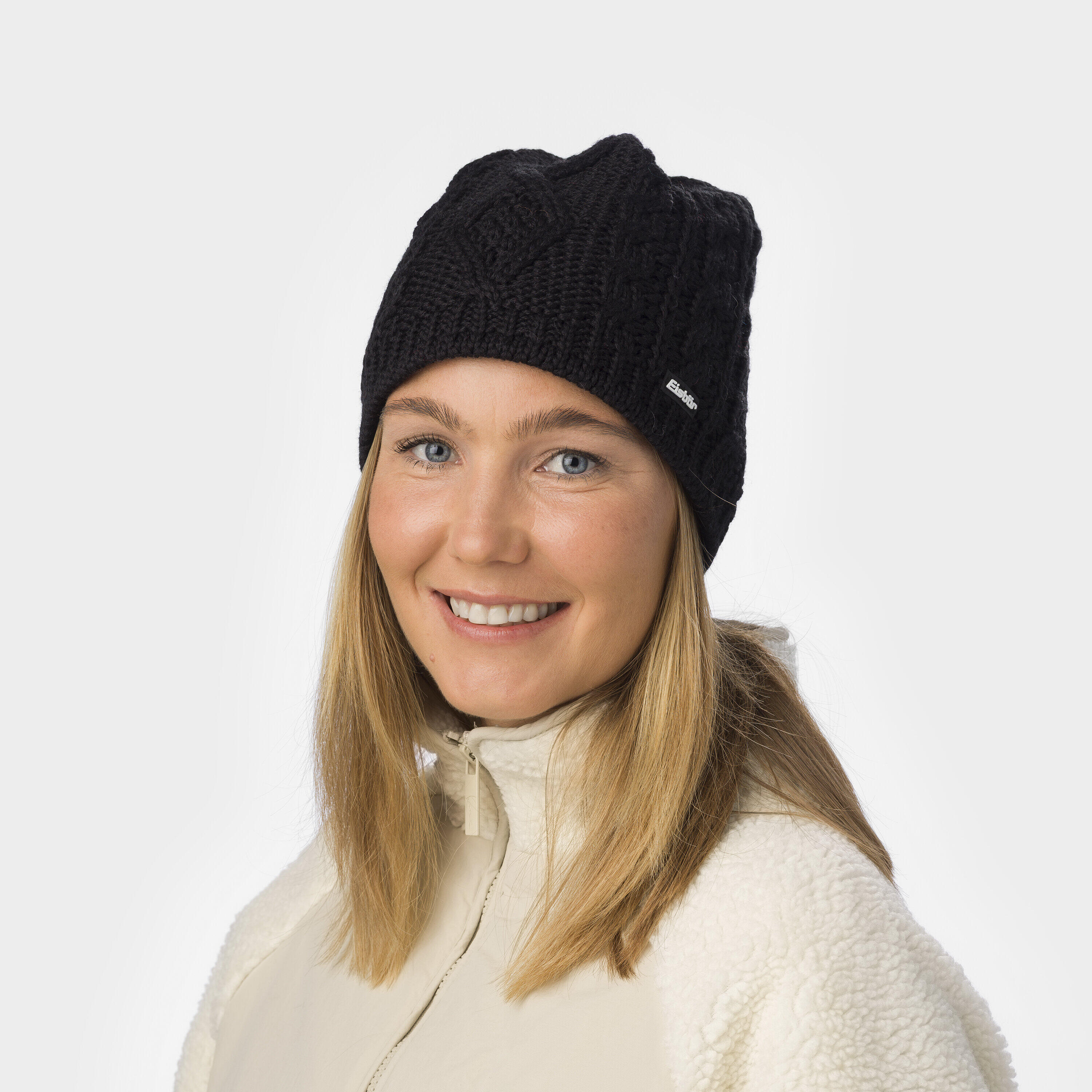 Mütze Neila Wintermütze Damen Haube Fleece warm Merino 3/4