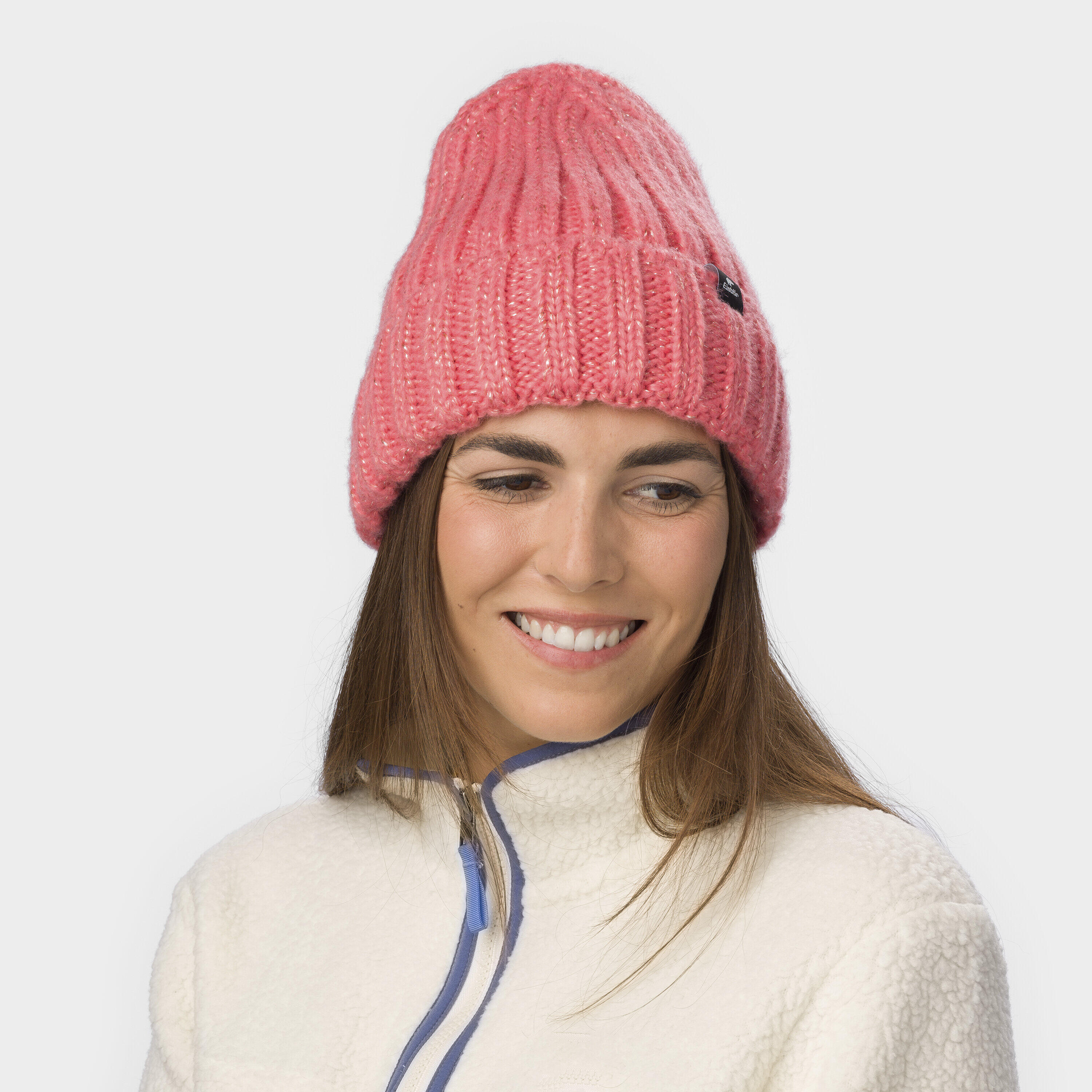 Mütze Alea Strickmütze Damen Beanie mit Umschlag weich bequem 3/4