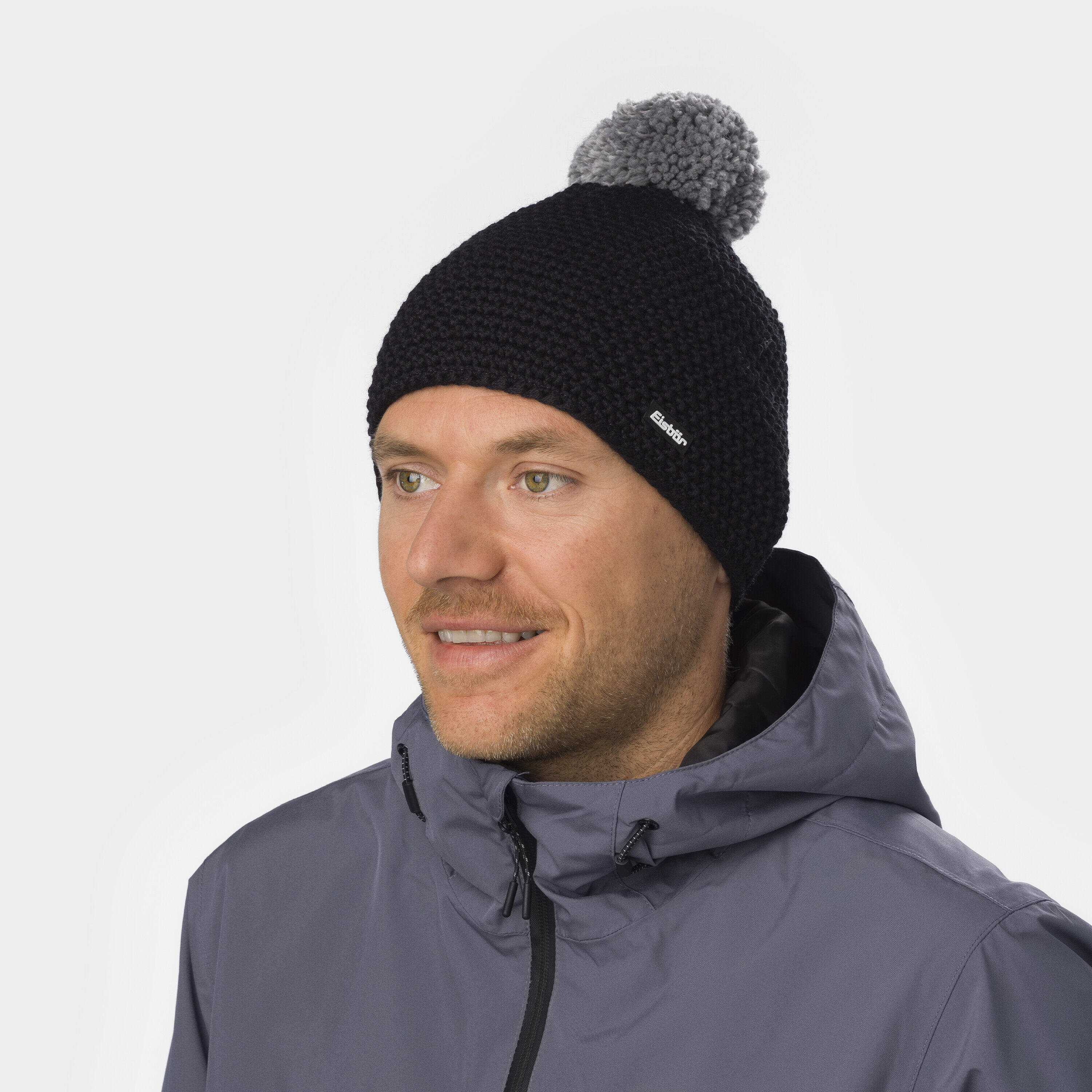 Gorro Jamie com pompom, em lã merino com forro polar quente para homem e mulher 6/6