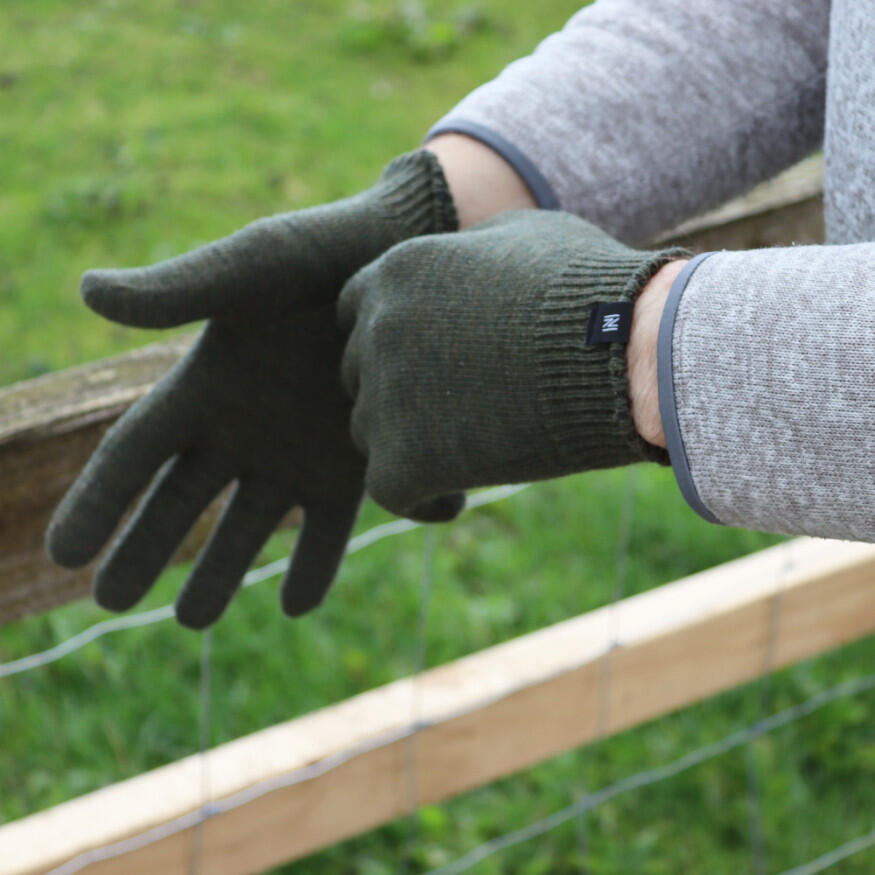 Norfolk Laine mérinos Gants mérinos Piece Green L-XL 2/2