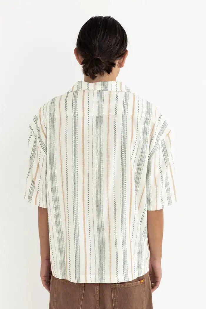 Camiseta de rayas relajada de manga corta - Camisa para hombre 3/4