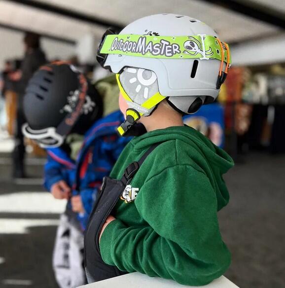 OutdoorMaster Reindeer Kids Skihelm Grijs In-Mold, Veilig S 3/3