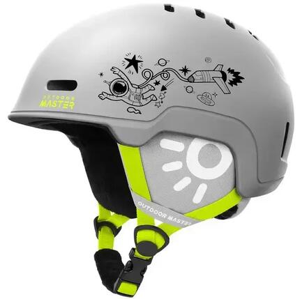 Casque de ski OutdoorMaster Reindeer pour enfants, gris In-Mold, sécurité S