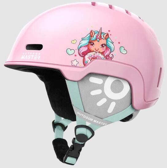 OutdoorMaster Reindeer Kids Skihelm Meisjes Roze In-Mold, Lichtgewicht Veilig XS