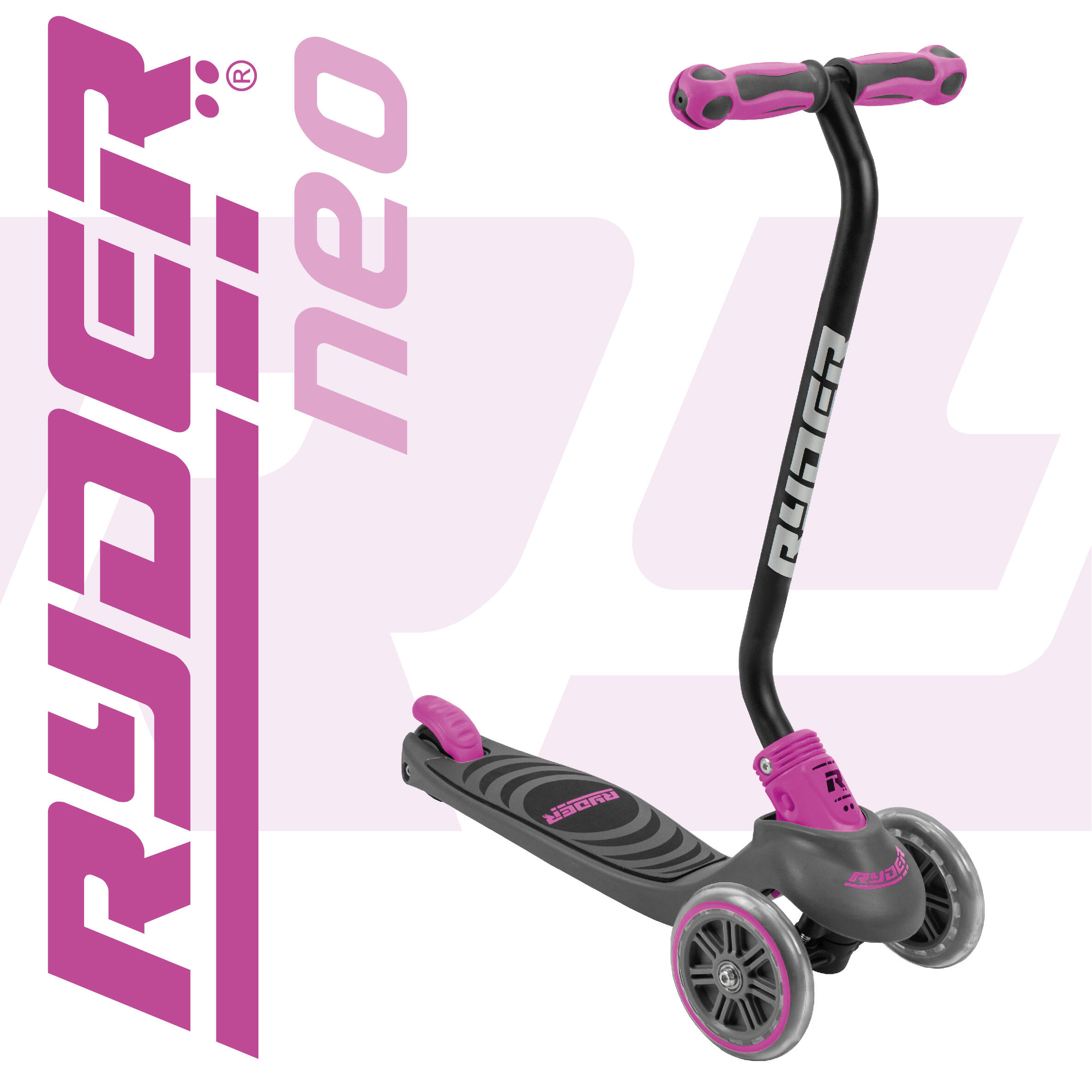 Patinete Ryder Neo 3 ruedas, base antideslizante, freno trasero y plegable. 1/7