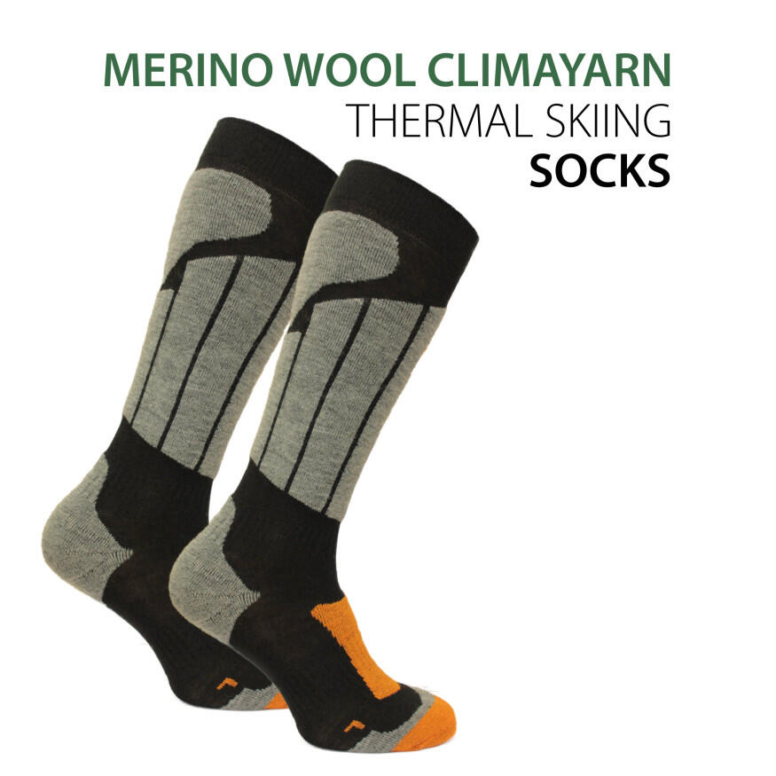 Norfolk Over The Calf Wool Ski Socks Single Pack Black 35/38 1/1