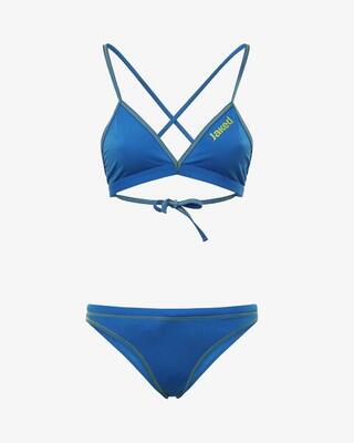 costume bikini turchese e pesca da donna in mat. sintetico da nuoto