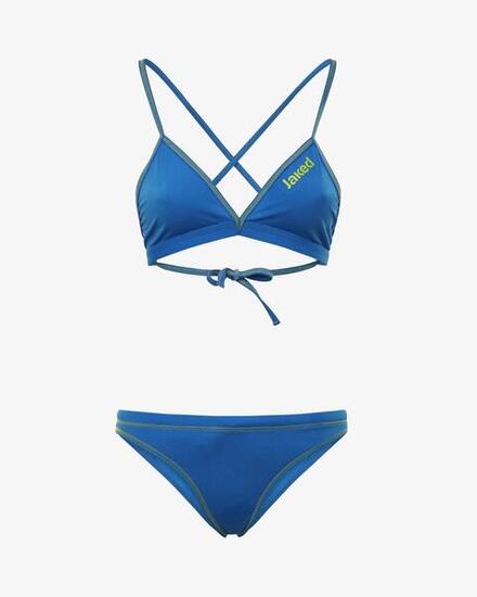 costume bikini turchese e pesca da donna in mat. sintetico da nuoto