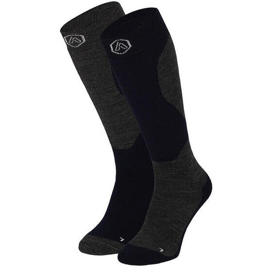 Unisex skisokken – Design – Maat 35 tot 48 – 2-pack