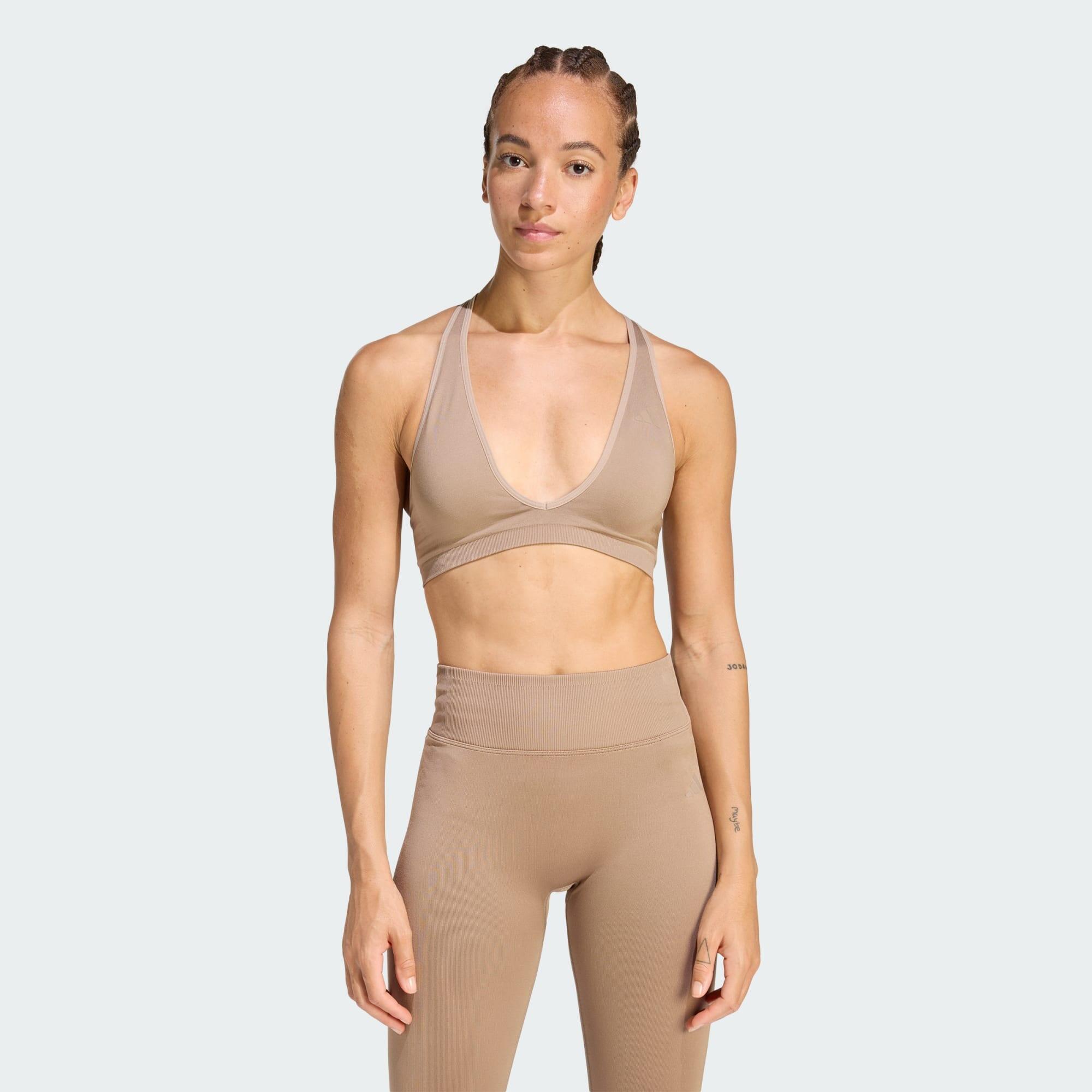 Adidas - Brassière D'Entraînement Maille Essentials Maintien Léger - Brassière - Marron - 42 M/l - Decathlon