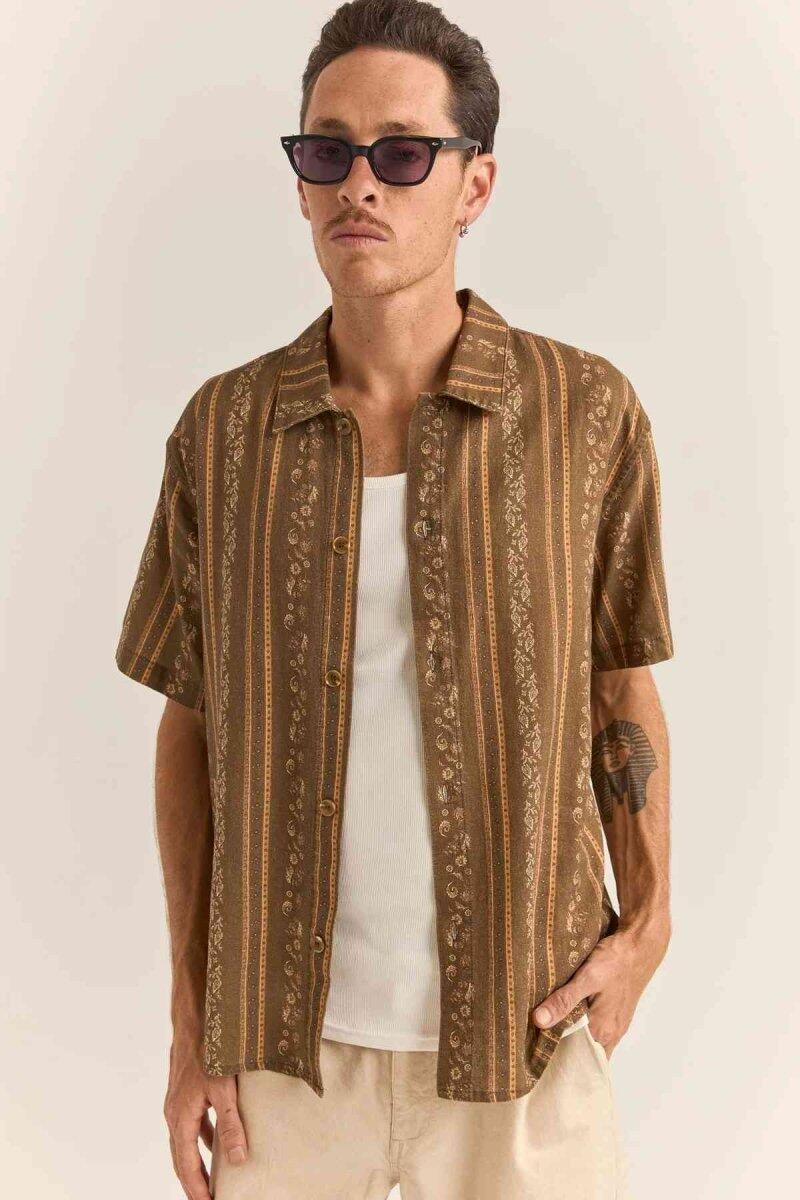 Paisley Stripe - Camisa de manga corta para hombre 3/6